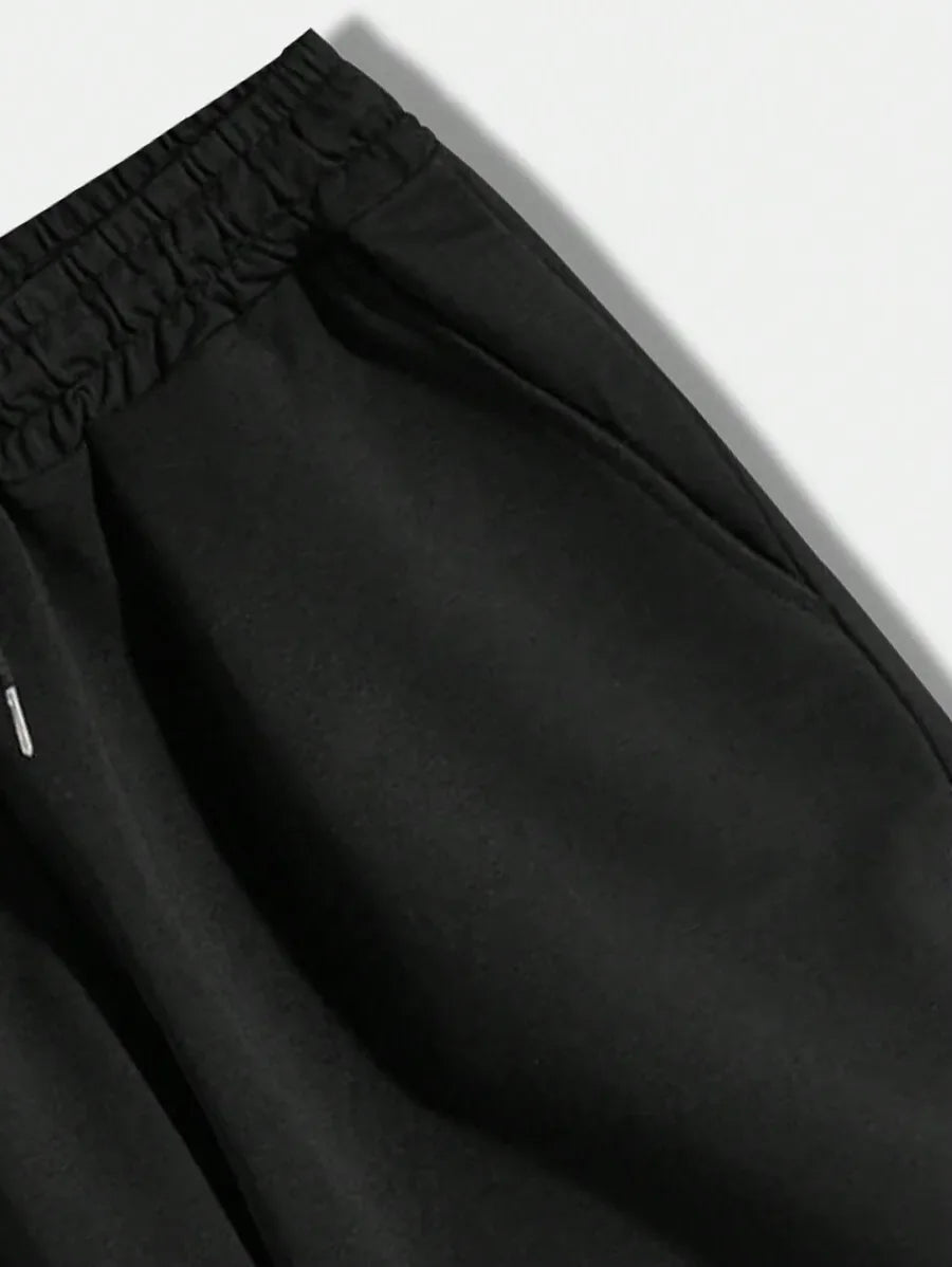NEON DUSK Men's Solid Black & White 2 Pieces/Sports Shorts Casual Everyday Wear