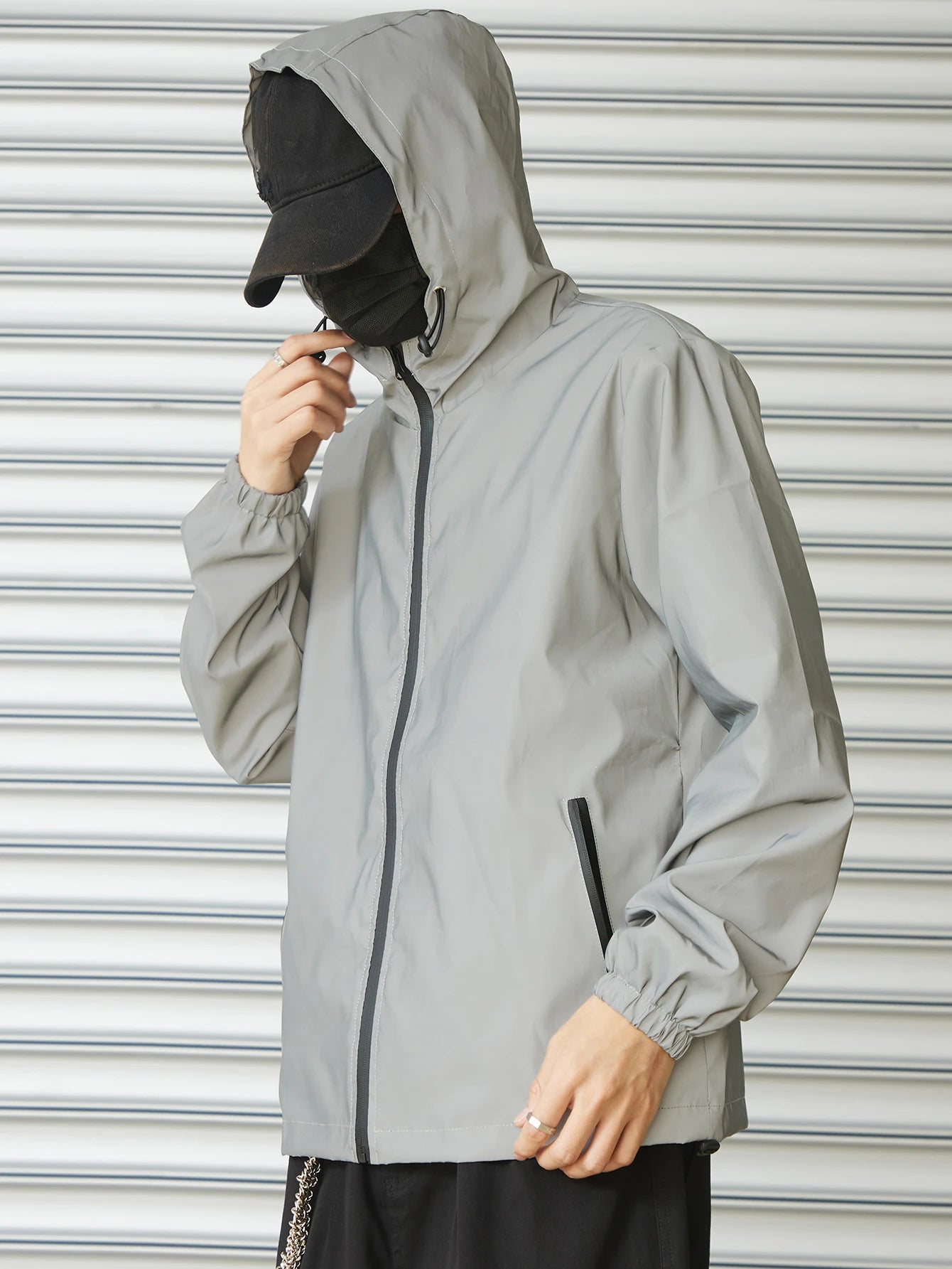 Night Reflective Clothes Spring New Men's Hooded Jacket Outdoor/Run Casual Windproof Coat Couples Hip-hop Streetwear S-5XL