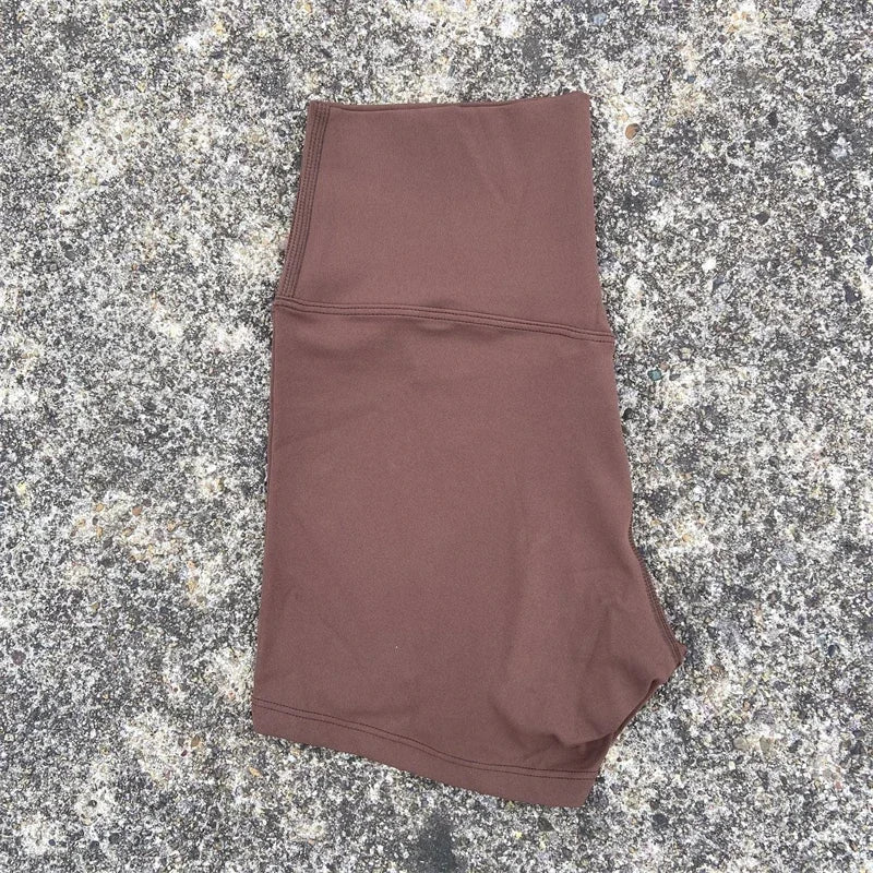 Solid Color Women Fitness Sport Shorts High Waist Athletic Yoga Shorts/Leg Cycling Comprehensive Training Jogging Squat