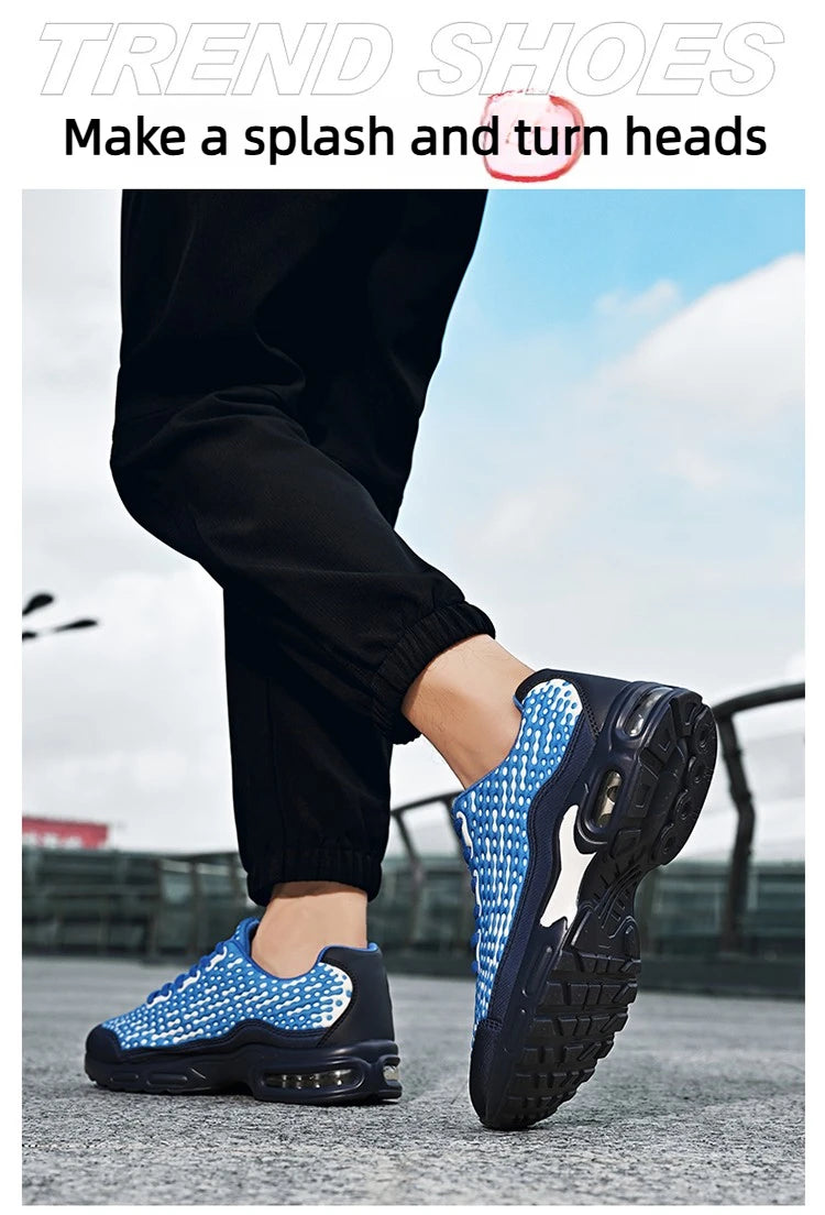Men's Cushioning Running Shoes EVA Midsole for Shock Absorption/Lightweight & Breathable Mesh Sports Sneakers Gym and Walking