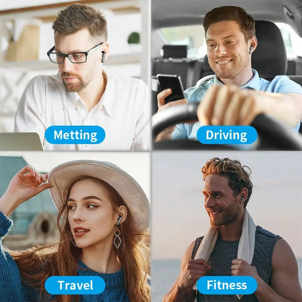 Ordtop Wireless Earbuds Bluetooth Headphones 48H Playtime Ear Buds/With LED Power Display, IPX7 Waterproof Bluetooth 5.4 Earphones