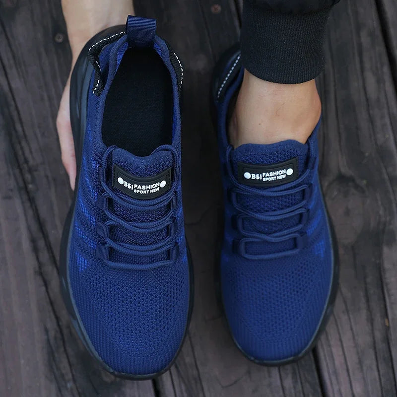 Men's Grey Road Running Shoes Lightweight Jogging Outdoor Mesh/Casual Shoes Breathable Comfortable Non Slip Lace Up Sneakers