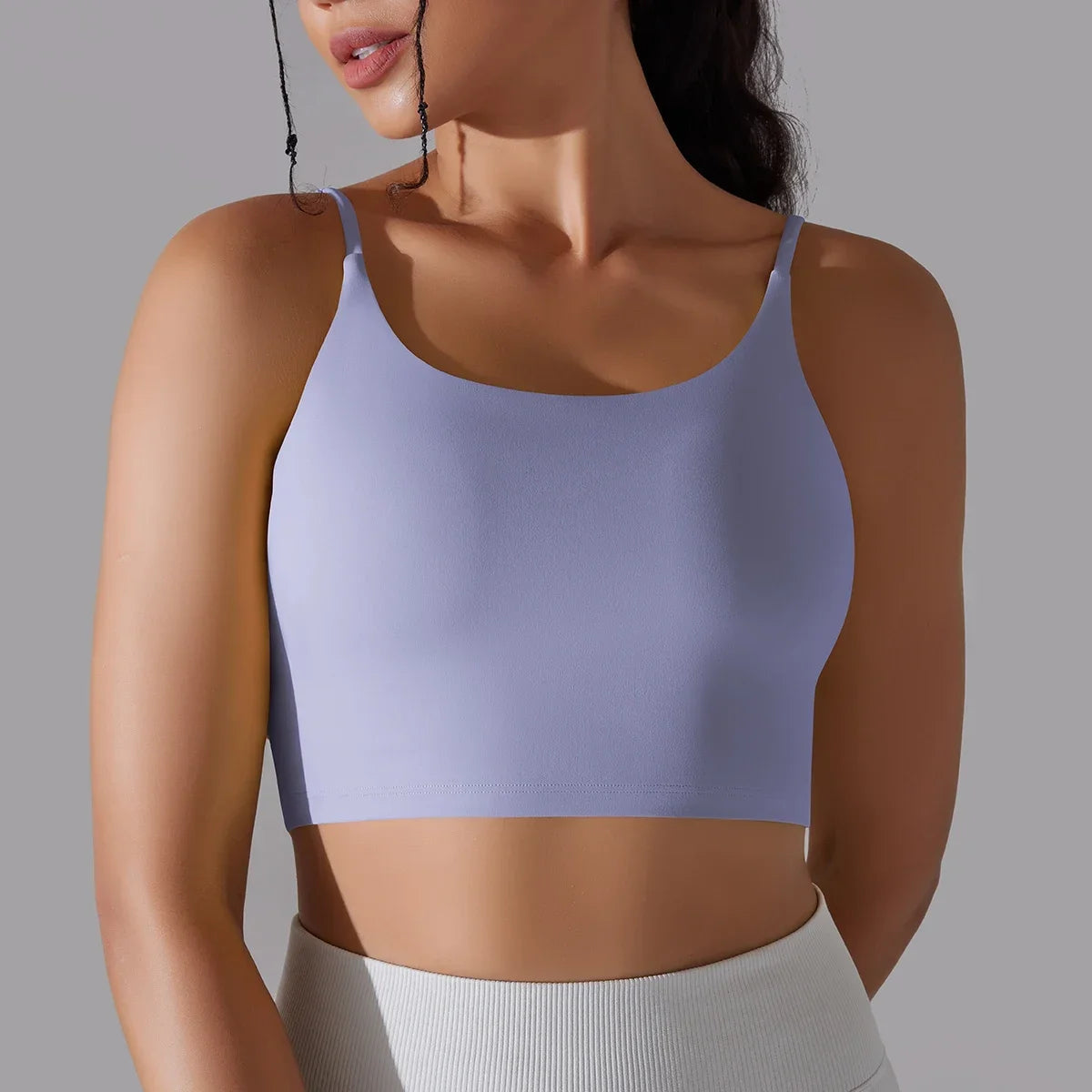 Solid Color Yoga Sports Bra Women Fixed Padded/Slim Gym Fitness Workout Undershirt Top