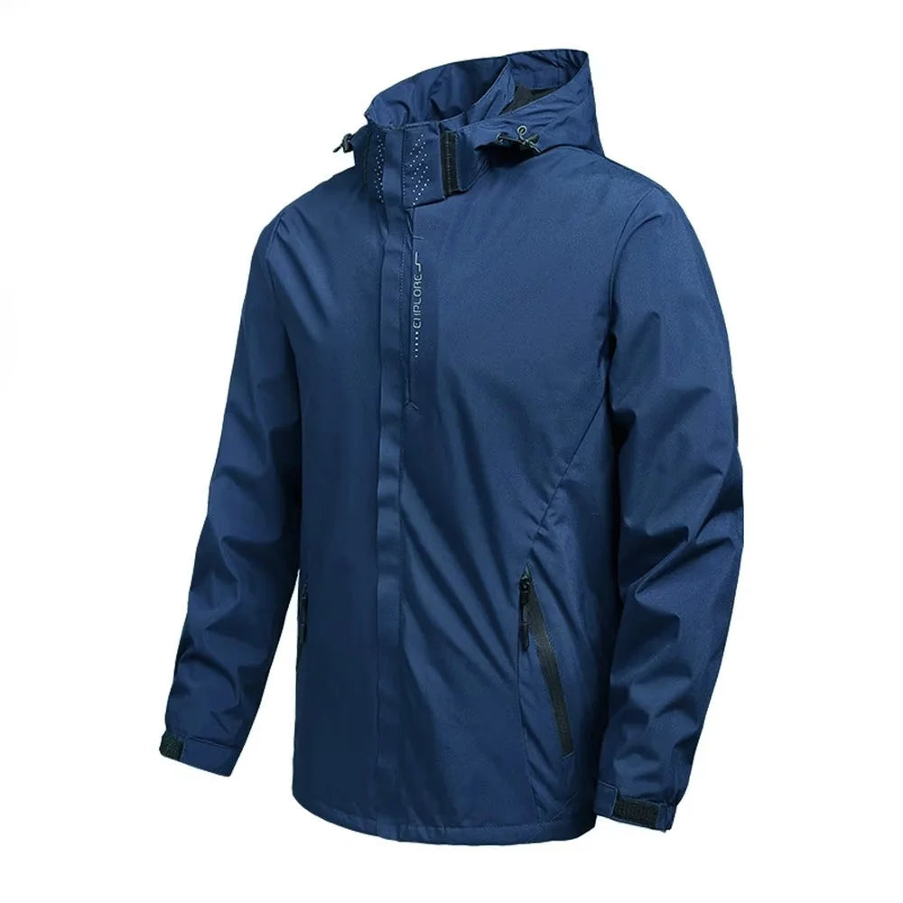 Men's Waterproof Rain Jacket Lightweight Outer Hooded Outdoor/Raincoat Hiking Windproof Jacket Climbing Outdoor Jackets