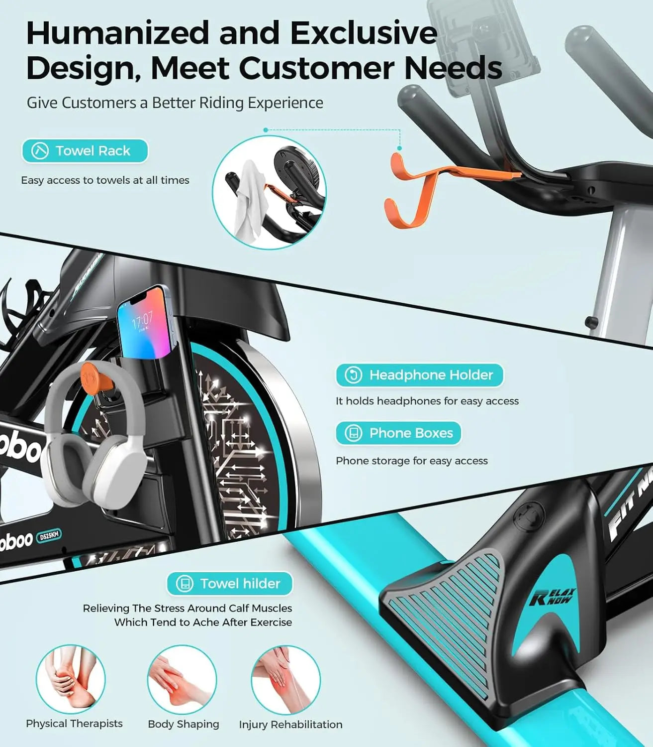 Exercise Bike, Adjustable Magnetic/Brake Pad Resistance Silent Belt Drive/Indoor Cycling Bike for Home Cardio Fitness Station