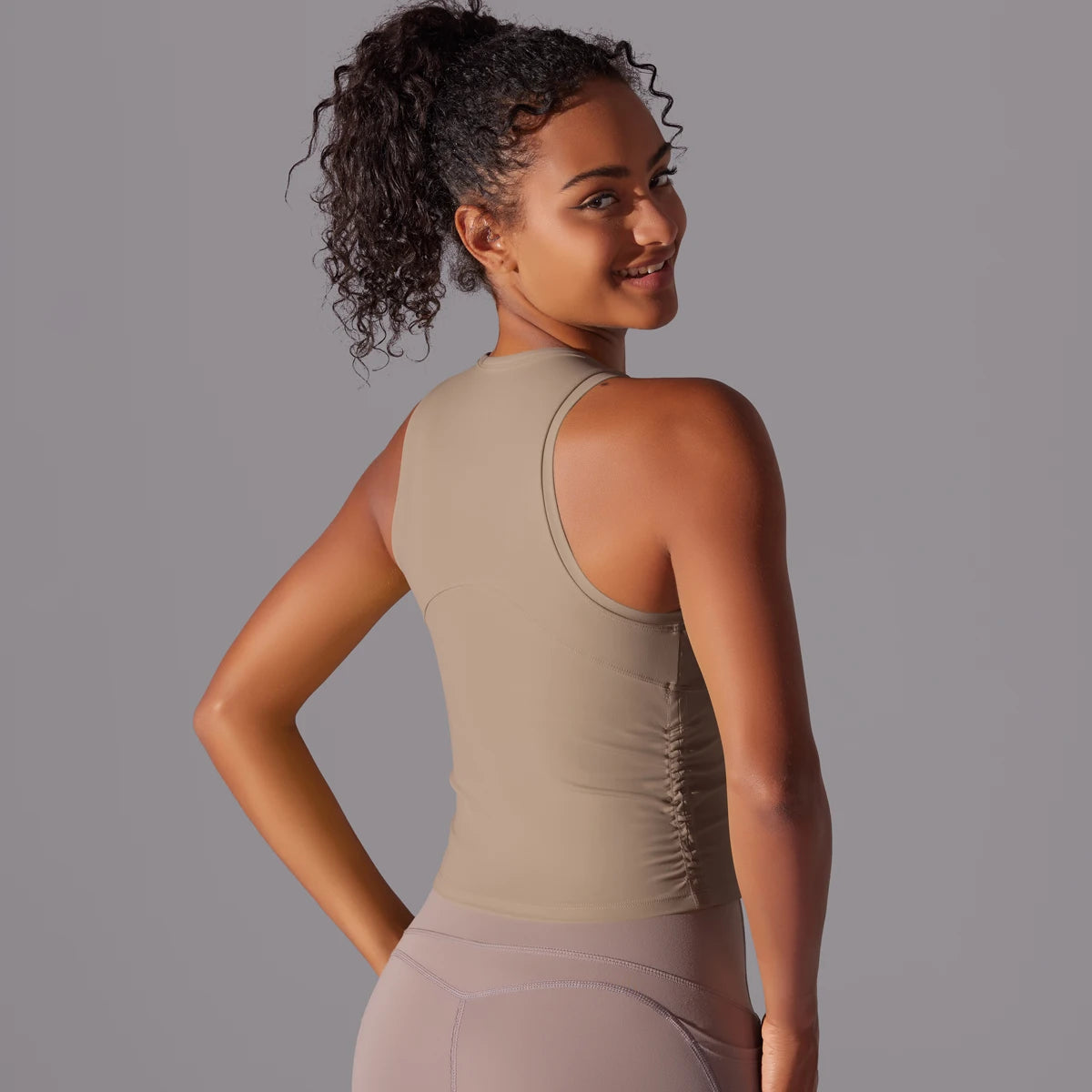 Sleeveless Yoga Vest Slim Sportswear  Stretchy Slim Sports Bra/Breathable Pleated Tank Top Quick Dry Fitness Wear Sexy Slim Top
