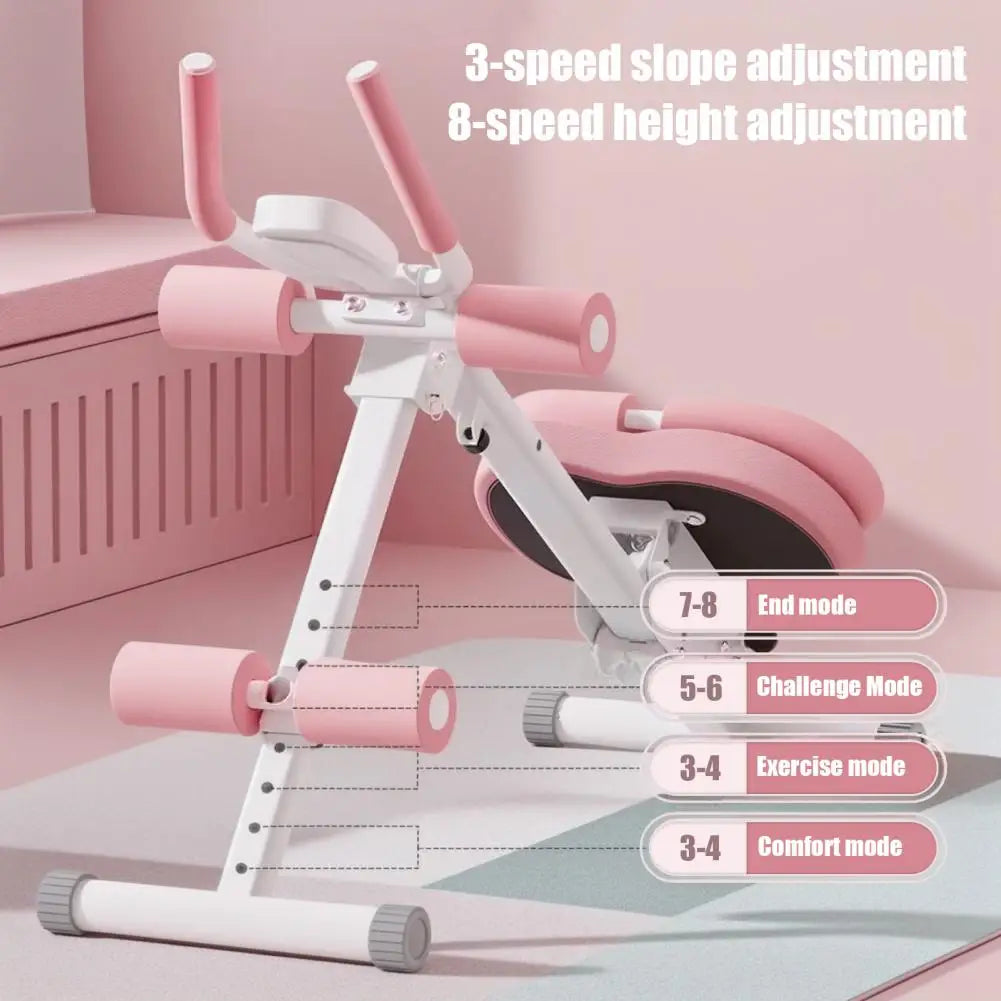 Height Adjustments Abdominal Trainer Ab Machine with LCD Display Screen/Foam Handle Full Body Workout Abdominal Exercise Machine