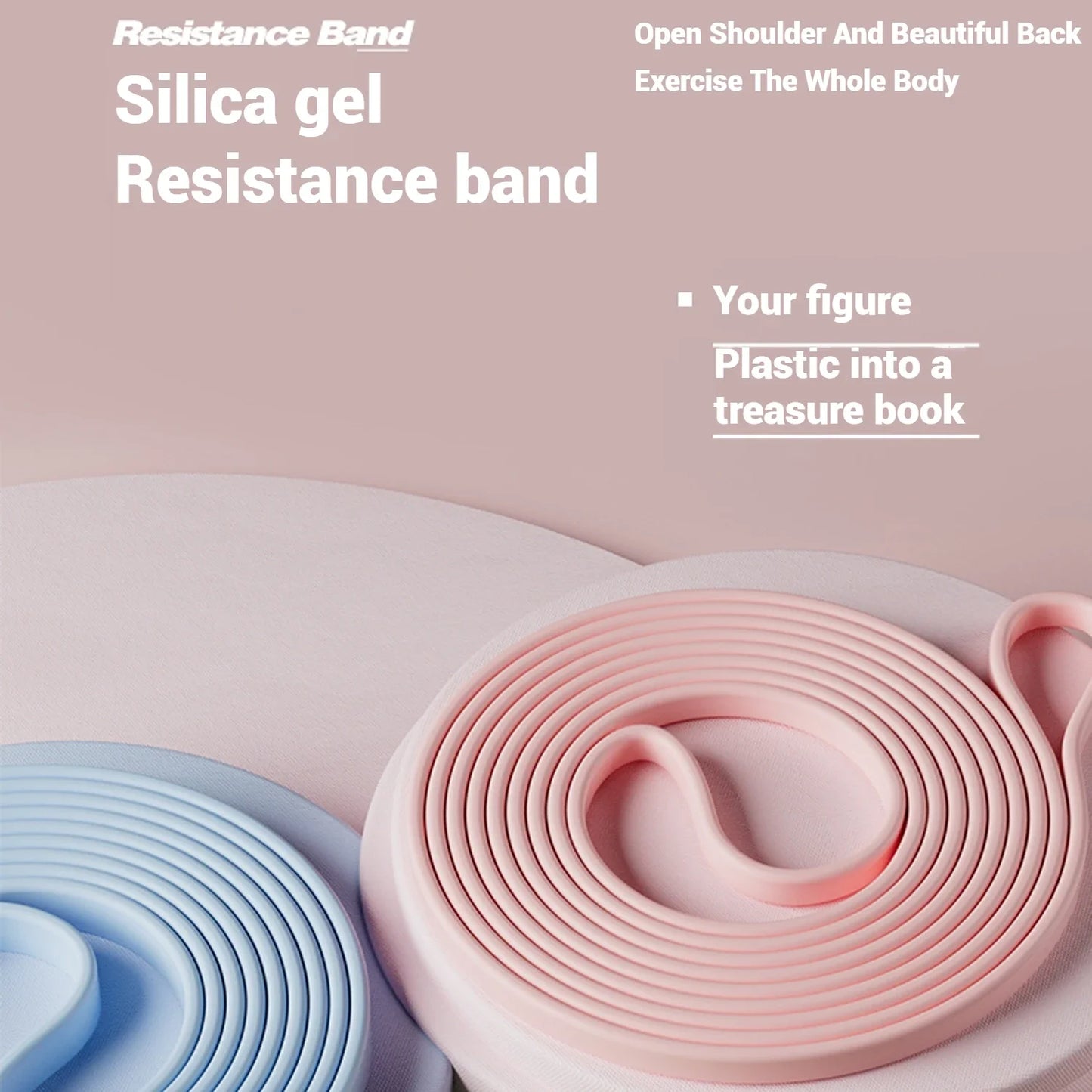 WOSWEIR-Ladies Silicone Fitness Stretch Band for Yoga Resistance Training/Tensile Stretching Pull-Up Assisted Exercise Band