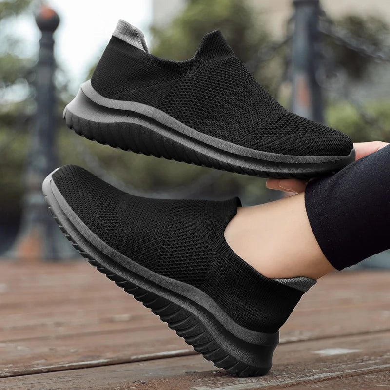 Sneakers Soft Sports Running New Casual For Solid Black/White Walking Footwear Fitness Jogging Men Shoes