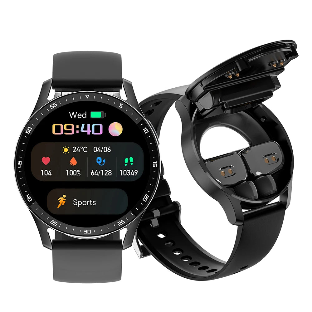 GEJIAN X10 Headset Smart Watch TWS Two In One Wireless Bluetooth/Dual Headset Call Health Blood Pressure Sport Music Smartwatch