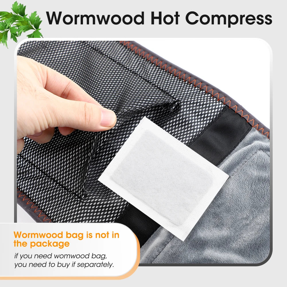 Cordless Heated Waist Massager Belt with Vibration 3-Level Adjustable/Heat & Massage Intensity Rechargeable Lumbar Heating Pad