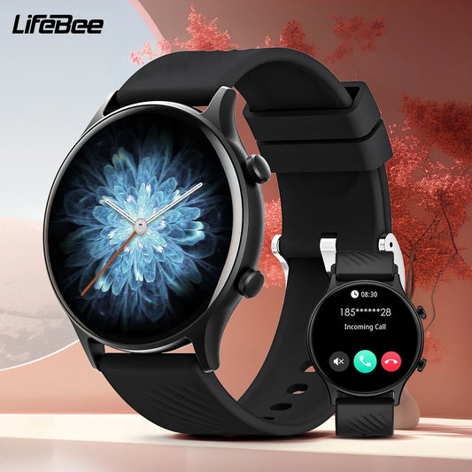 LIEFBEE Round smartwatch can answer/make calls, over 100+ Sportports modes/heart rate sleep monitoring step counting