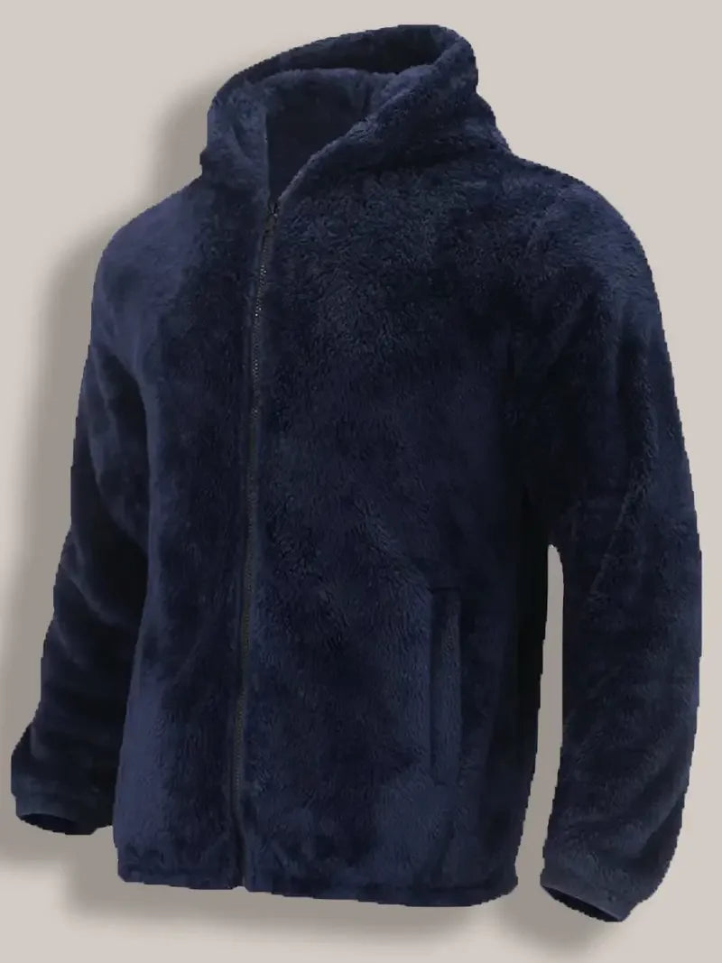Men's Coral Fleece Jacket Hoodie Thickened Autumn Winter/Warm Zipper Hooded New Arrival Comfortable Sweatshirt