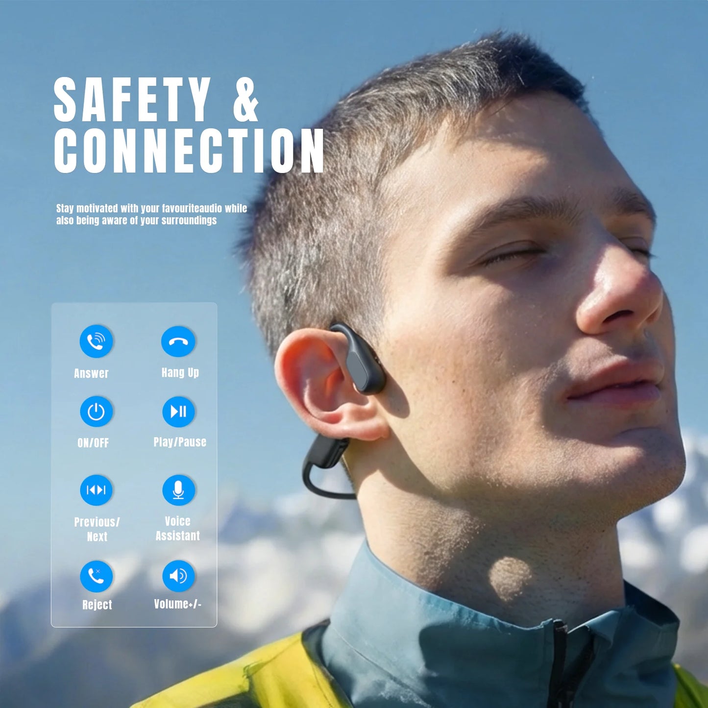 X7 Max Bone Conduction Headphones Bluetooth/6.0 IPX8 Waterproof 32G Memory Wireless Open Ear Sports Earphones