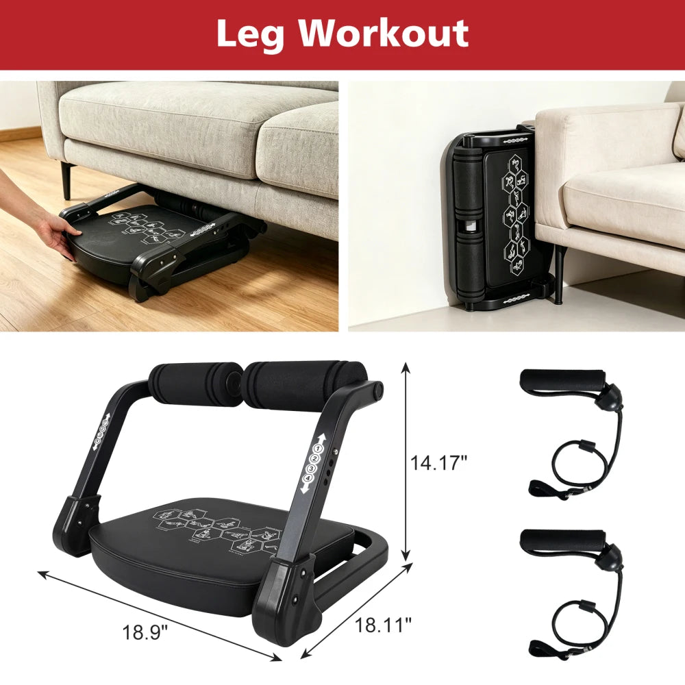 Yes Ab Core Trainer Abdominal Machine/with Resistance Bands for Home Gym Black