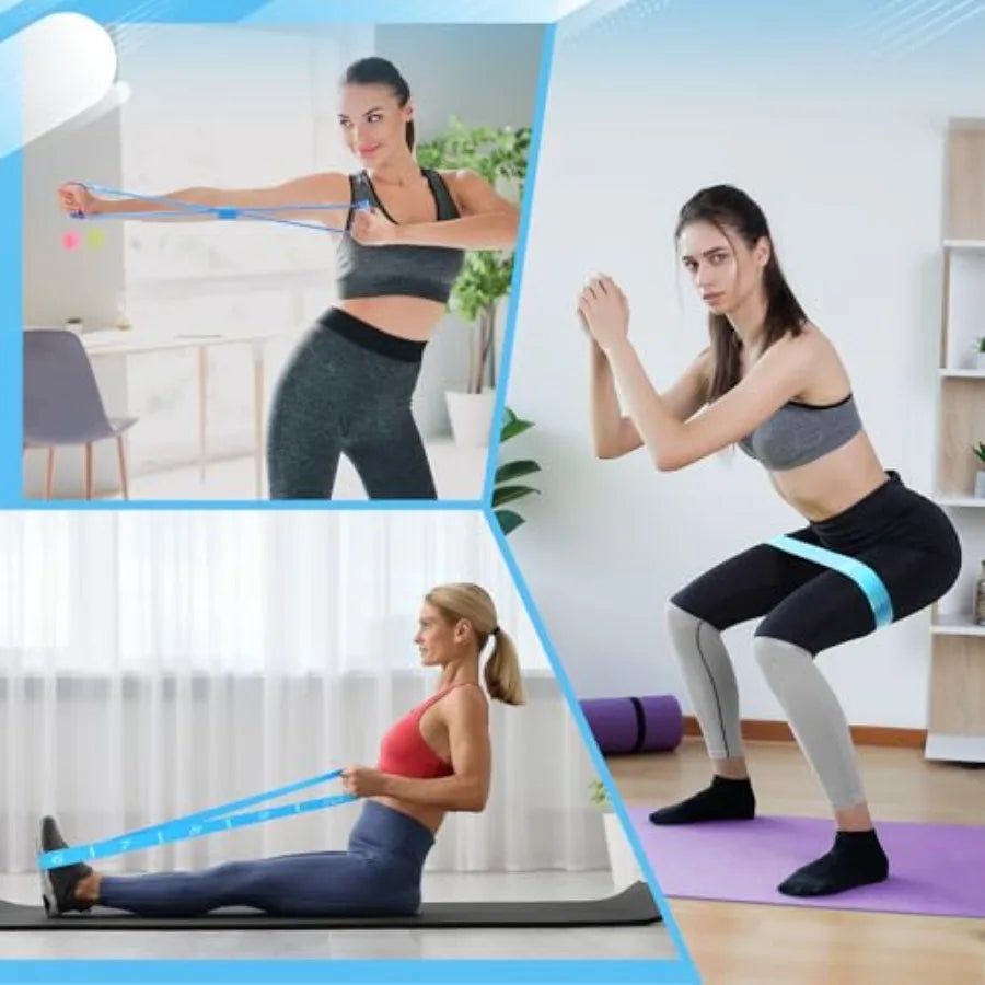 24 Pcs Home Pilates Essentials Kit for Women with Ring Ball Set/Stretching Strap Water Bottle Magic Circle Yoga Ring Gym Bag