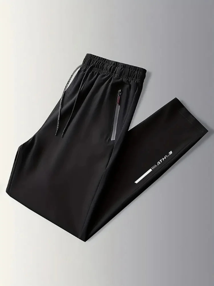 Men's Casual Straight Long Pants Stretch Elastic Waist Jogger/Classic Blue Black Gray Male Brand Trousers Plus Size