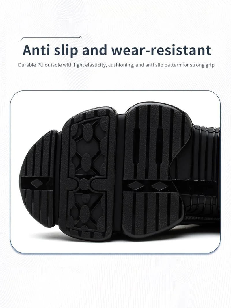 Men's Lace Up Low Top Anti Piercing & Anti Smashing Safety Shoes/with Rotating Button, Contrast Mesh Work Shoes, for Outdoor