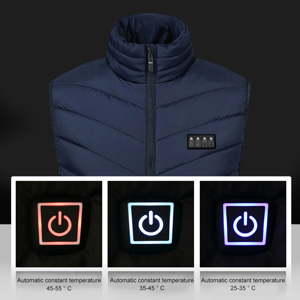 Men Women Electric Heating Coat 3 Heat Levels/Heated Vest Smart Heated Jacket