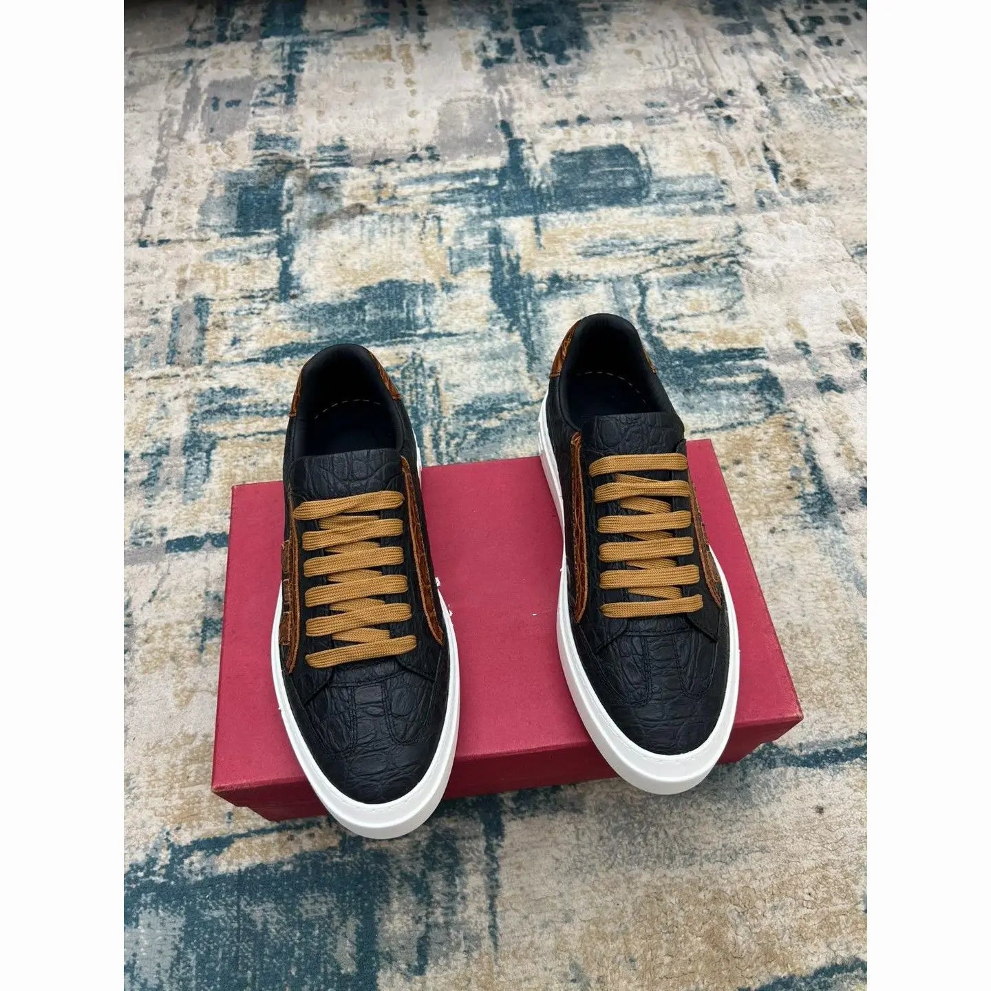2026 New Arrival Men's Genuine Leather Board Shoes/Low Top Platform Sole Lace Up British Style for Daily Use