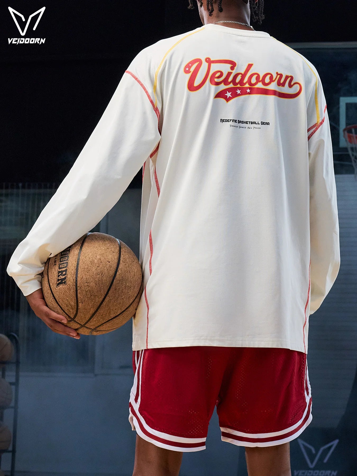 Veidoorn Men's Long Sleeve Workout Shirts Athletic Running/Base player Top for Gym Training Moisture Wicking Thermal Sportswear