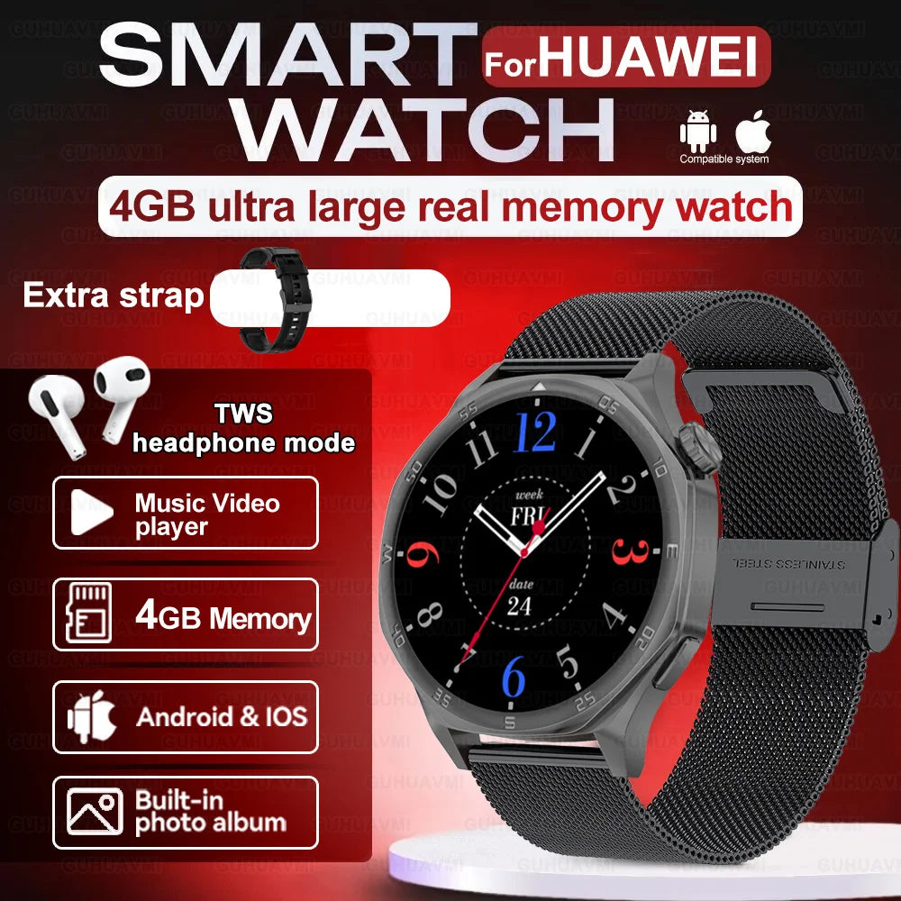 New for Huawei GT5 PRO Smartwatch 4GB Memory GPS Sport Video player/Bluetooth call Electronic album smartwatch for IOS