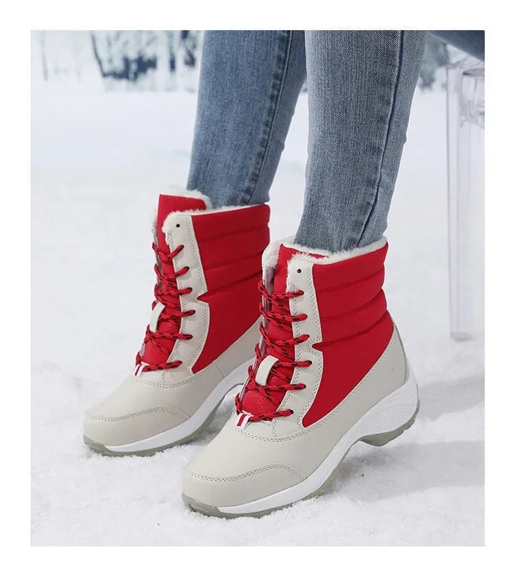 Autumn Winter Women's Ankle Boots Chunky Platform Waterproof Non-slip/Warm Shoes Woman Boots Outdoor Warm Snow Boots New
