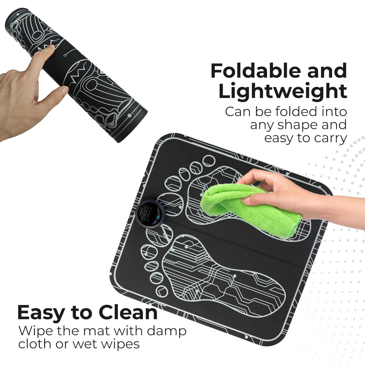 Electric Foot Massager EMS Muscle Stimulator Relaxing Massage Pad/with 6 Modes 18 Levels USB Charging for Fitness