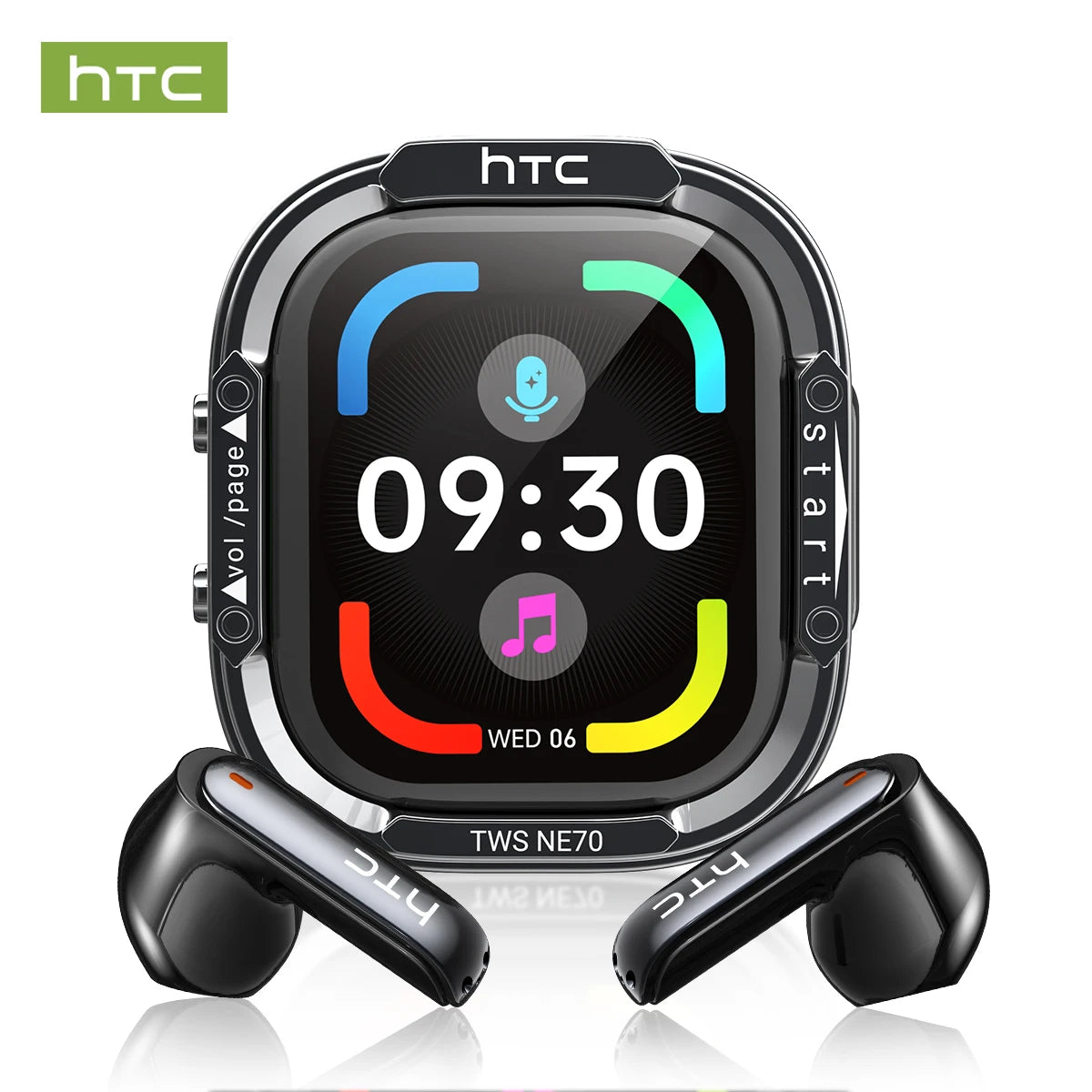 Wireless Headphones Bluetooth HTC NE70 Earphones Microphones/Earbuds AI Translator 30Hours of Battery Life Full HD LCD Display