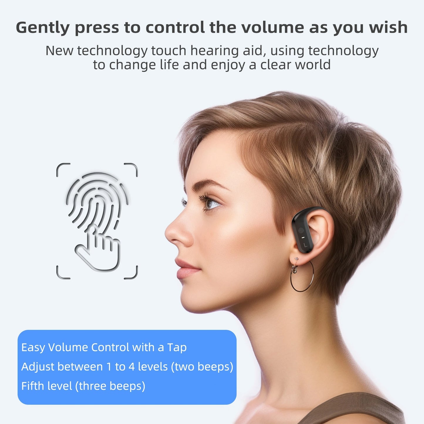 BTE Wireless hearing aids headphones rechargeable/for the deaf severe hearing loss sound amplifier
