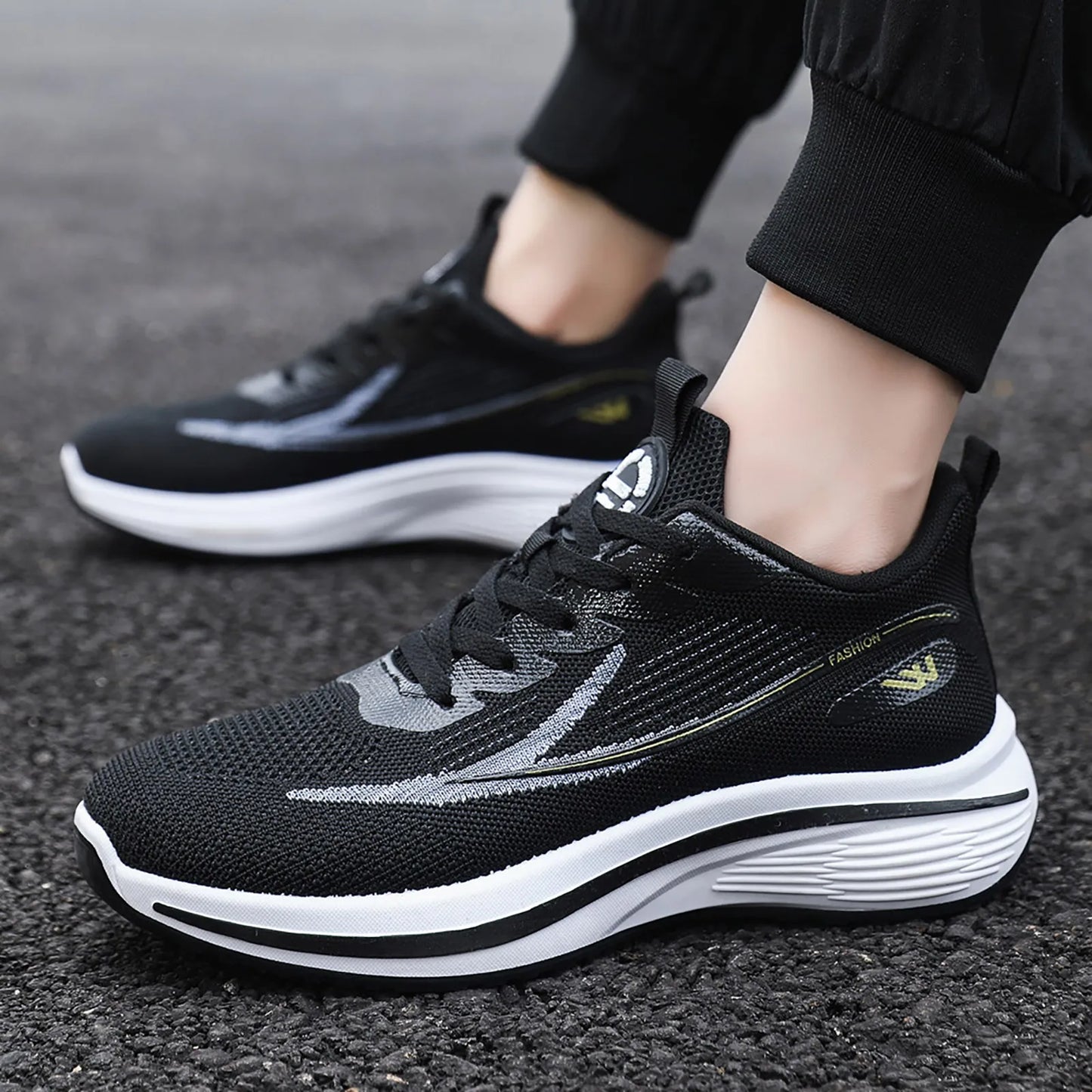 Men Sports Shoes Breathable Running Lightweight Sneakers/Woven Casual Air Mesh Sneaker Walking Vulcanized Shoes