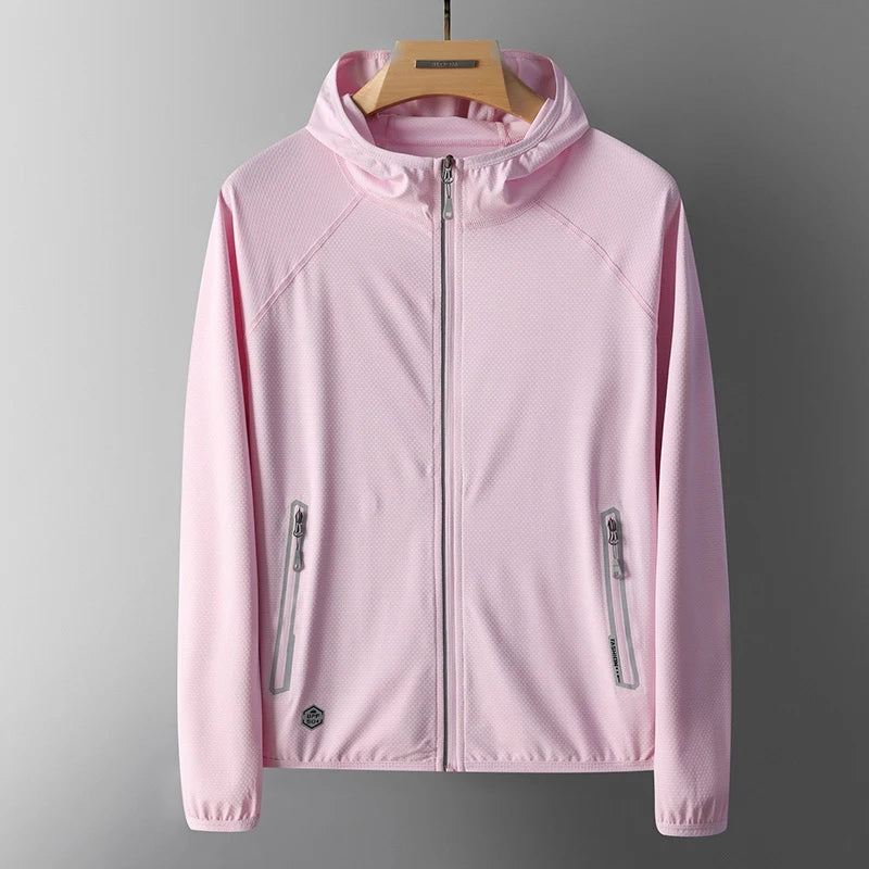 UPF50+ Summer UV Protection Hoodie Unisex Breathable Ice Silk/Outdoor Sports Couple's Beach Street Style Lightweight Jacket
