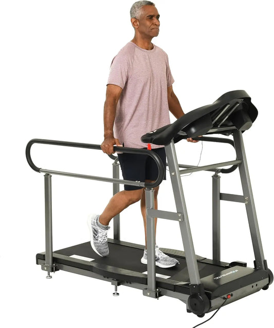 Senior Fitness Recovery Treadmill, Full Length Safety Rails/Fitness Equipment Exercise Treadmill