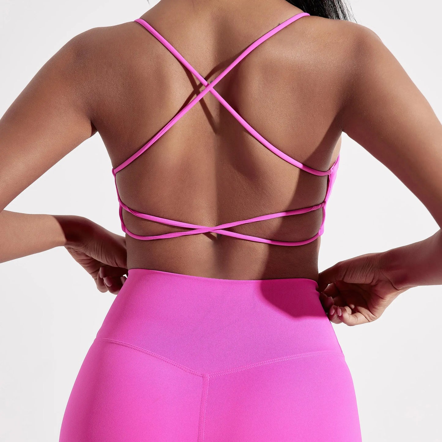 Solid Color Gym Yoga Underwear Women Cross Back Straps/Fitness Bra High Strength Tight Sport Top Comprehensive With Chest Pad