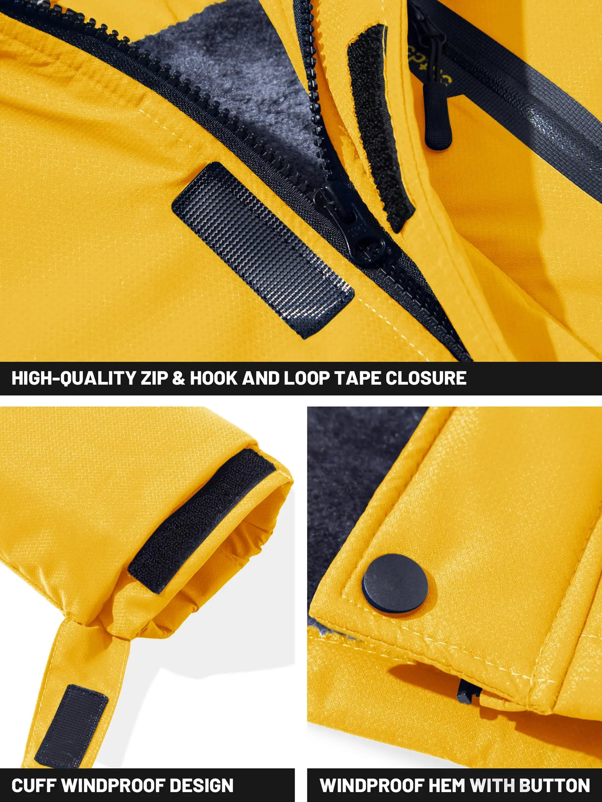 Men's Water-Resistant Ski Jacket Winter Fleece Lined/Snow Coat Warm Windproof Outdoor Jacket