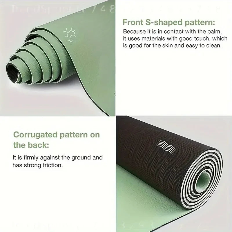 TPE Yoga Mat Non Slip Texture for Pilates Jumping Fitness Men/Women Exercise Pink Green Purple Coffee White Gray Yoga Mat