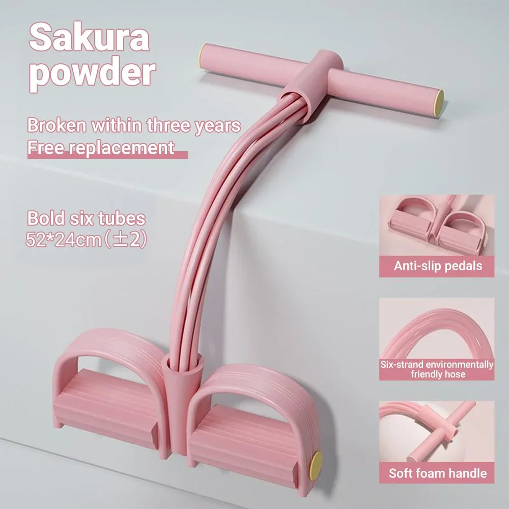 6-Tube Resistance Band Multi Function Tension Rope Fitness Bands/6-Tube Elastic Yoga Pedal Puller For Sports Exercises At Gym