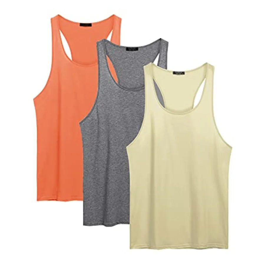 Men's 3 Pack Tank Tops Cotton Performance/Sleeveless Casual Classic T Shirts