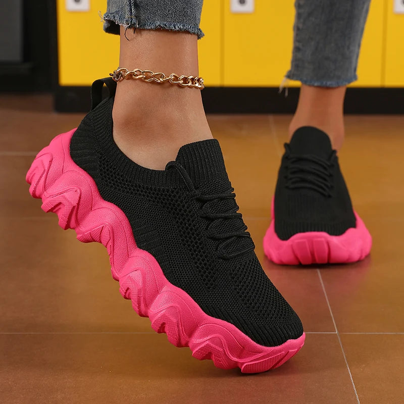 Women's Sports Shoes Comfortable Lightweight Sneakers Breathable/Mesh Platform Shoes Fashion Women's Outdoor Casual Shoes