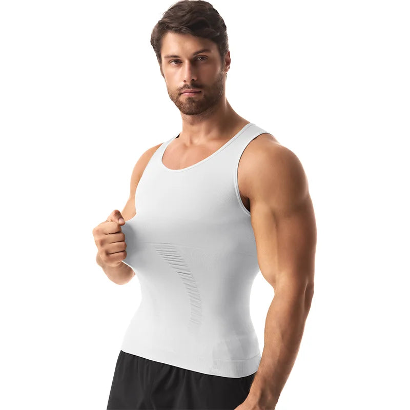 3 PCS Men Sleeveless Compression Vest Solid Slimming Body Shaper/Shirt Gym Workout T Shirt Tummy Control  Tank Tops