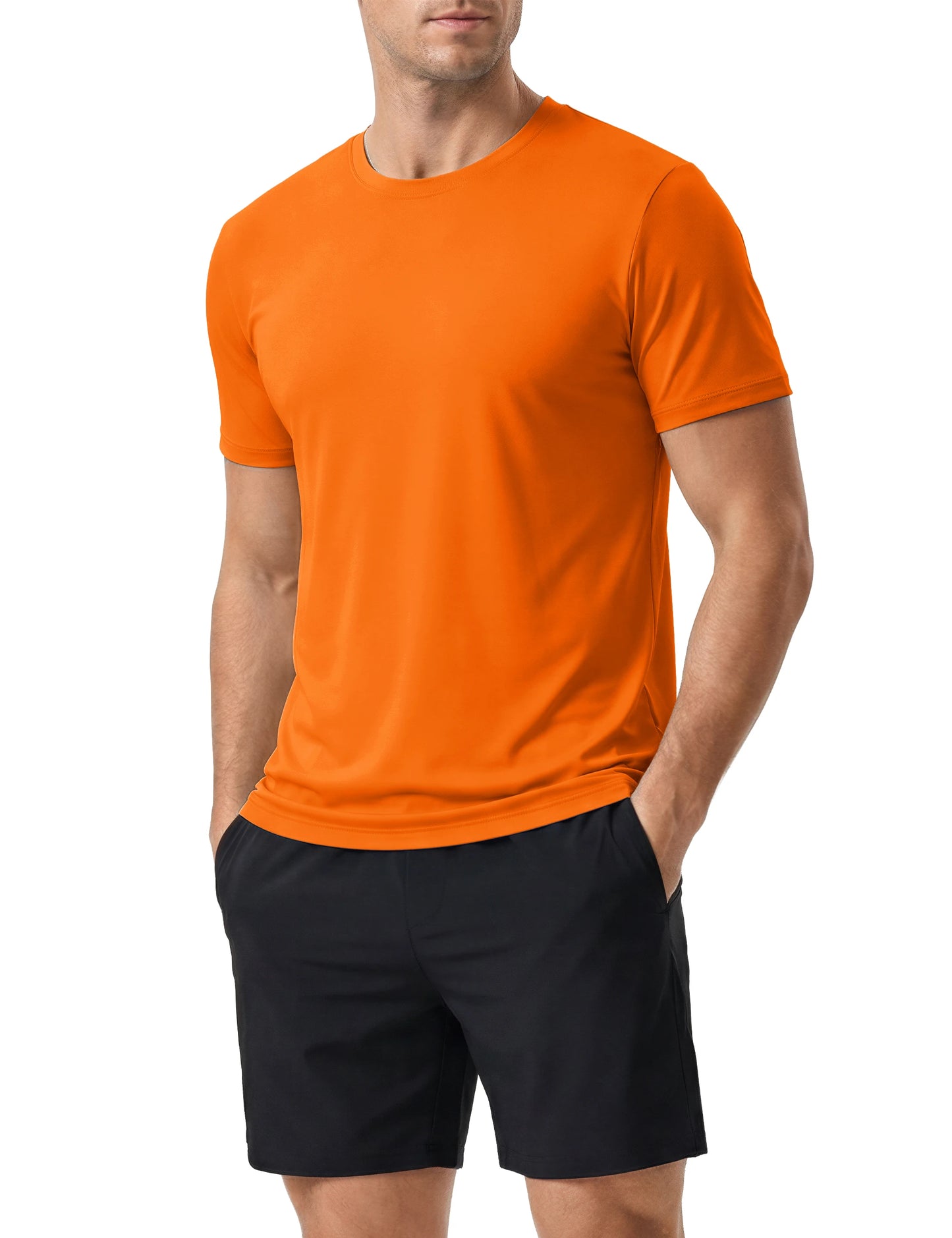 Men's UPF 50+ Shirt Sun Protection SPF UV Moisture Wicking/Lightweight Quick Dry Swim Rash Guard Short Sleeve Athletic Running
