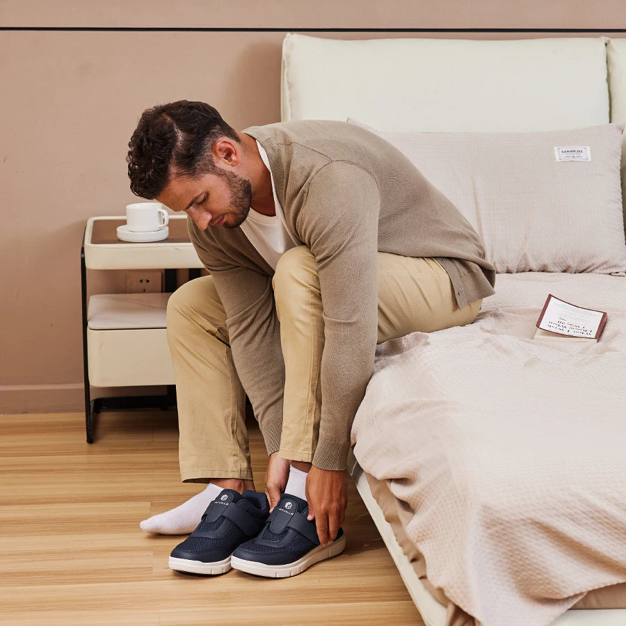 Fittington Diabetic Shoes For Man Extra Wide Width Swollen Feet/Shoes For Diabetics Pain Relief Non-slip Man Shoes