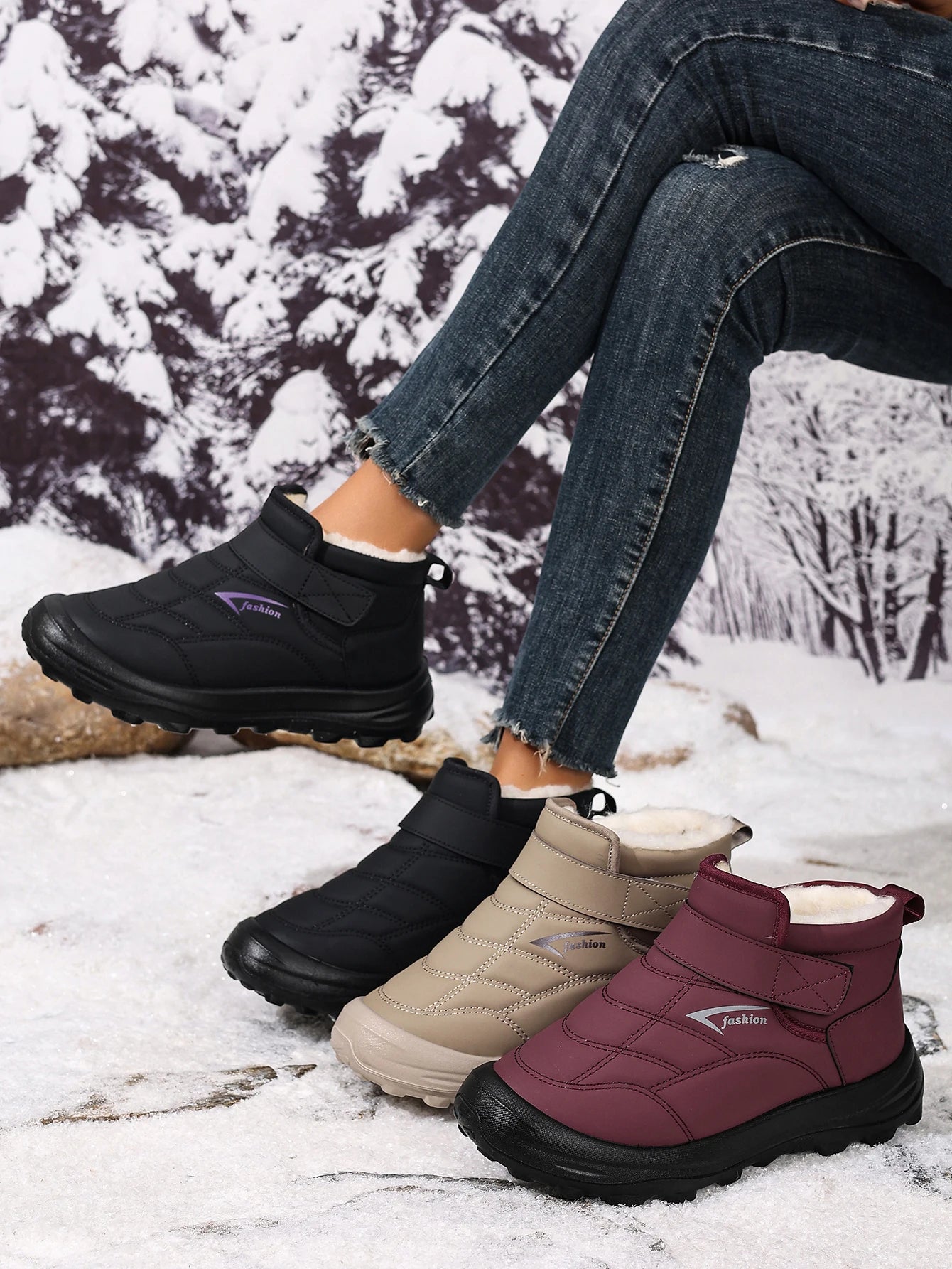 Women's cotton shoes for winter warm and comfortable casual/and versatile waterproof and anti-slip wear-resistant