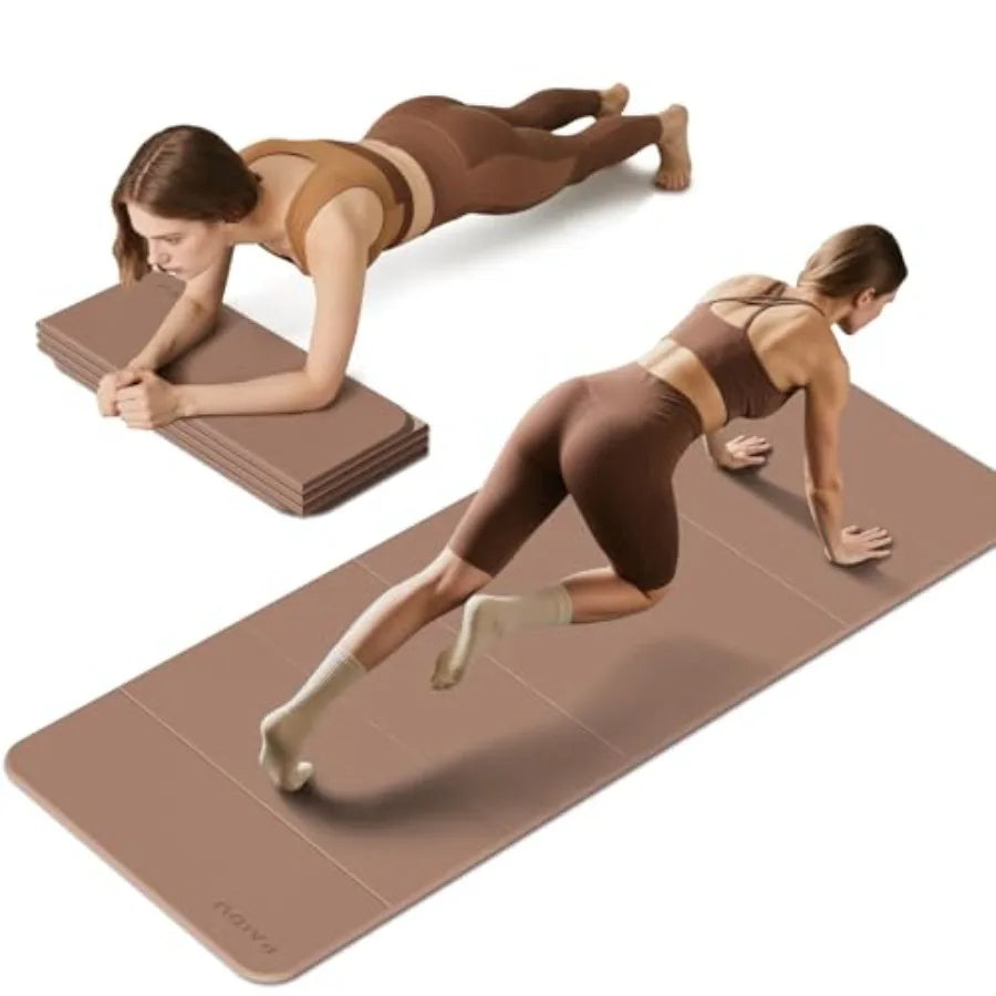 Foldable Fitness Yoga Mat 2/5" 10MM Extra Thick SGS Certified/Non-Slip TPE 75x26" Extra Long-Wide Portable and Easy Store