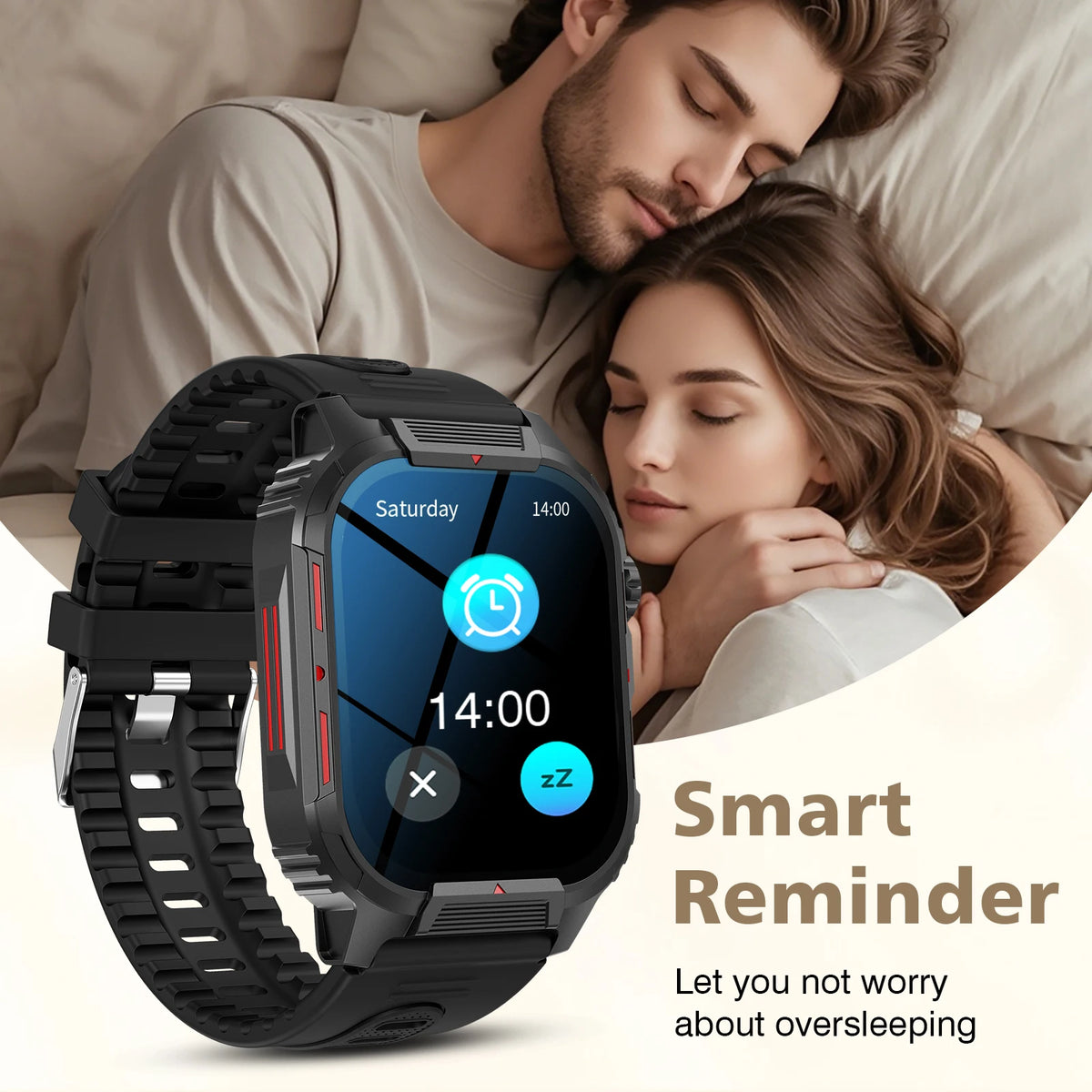 New Full-Touchscreen HD Sports Smartwatch with Call/Message Alerts  Watch Faces Multiple Sports Modes Music Playback