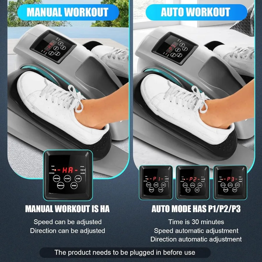 Under Desk Elliptical Machine Quiet Pedal Exerciser for Seniors Office & Home/Low-Impact Seated Leg Workout Equipment, Smart