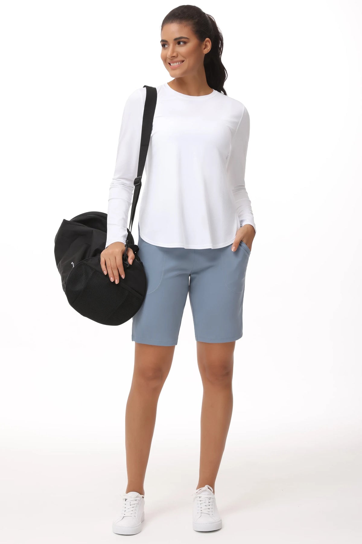 THE GYM PEOPLE Women's Long Sleeve Workout Shirts/Lightweight Cotton Running Yoga Tops with Thumb Hole