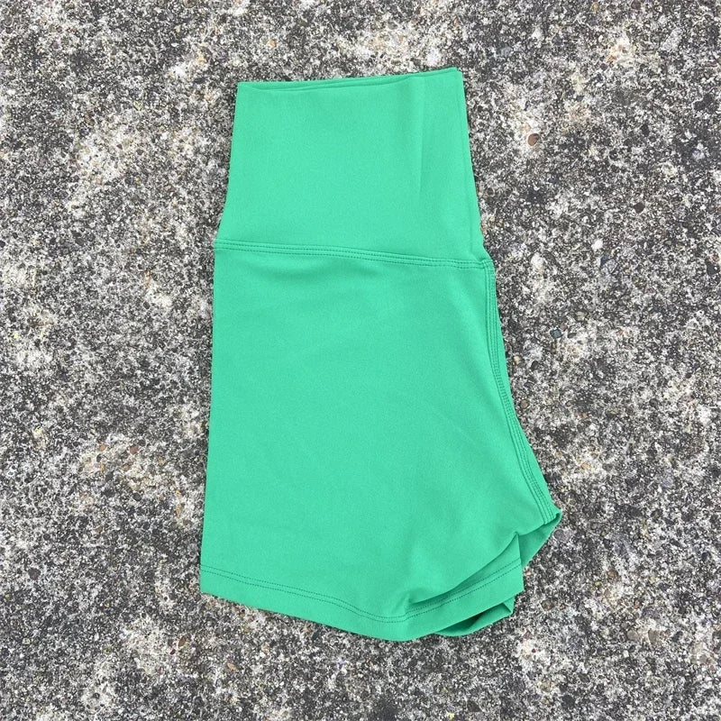 Solid Color Women Fitness Sport Shorts High Waist Athletic Yoga Shorts/Leg Cycling Comprehensive Training Jogging Squat