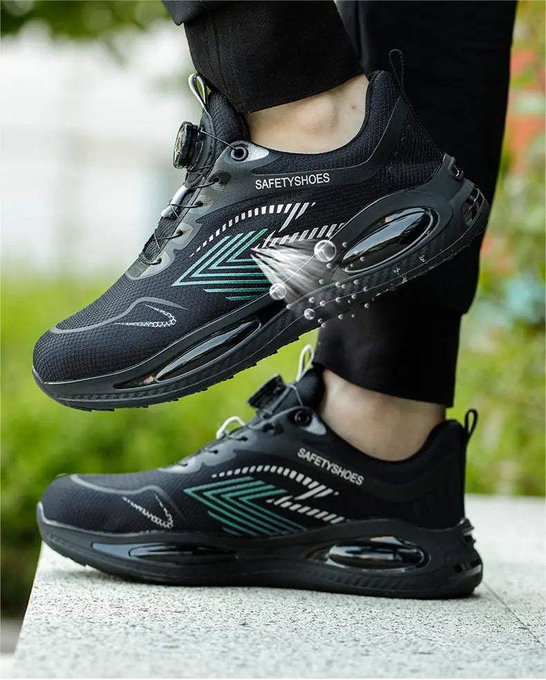 Fashion Men's Sneakers Work Safety Shoes Summer Breathable/Running Sneaker Men Anti-smash Steel Toe Protective Shoes