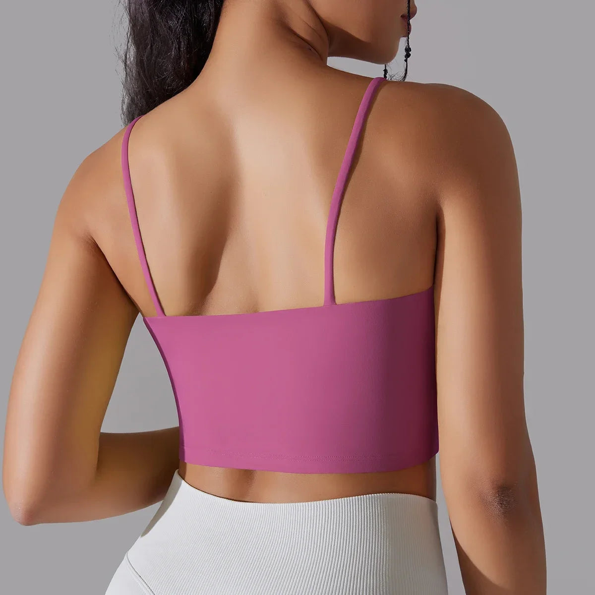 Solid Color Yoga Sports Bra Women Fixed Padded/Slim Gym Fitness Workout Undershirt Top